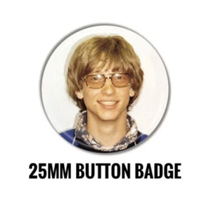Bill Gates Police Mugshot 25mm Button Badge - Picture 1 of 1