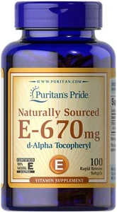 Puritan's Pride Vitamin E-100% 1000 IU Natural - 100 Softgels - Picture 1 of 1