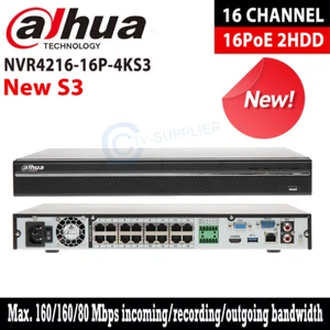 Dahua 16CH 16PoE NVR 12MP NVR4216-16P-4KS3 16 channel Nework Video recorder AU - Picture 1 of 10