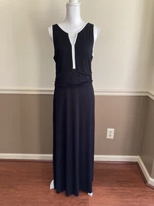 Maxi abito donna senza maniche Vince Camuto PICCOLO nero minimalista contemporaneo - Foto 1 di 12