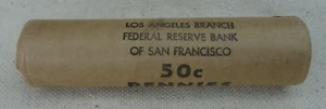 1957-D Lincoln Wheat Cent Roll Original Bank Wrap Federal Reserve OBW Penny - Picture 1 of 5