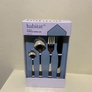 Habitat Simplicity Set di Posate in Acciaio Inox - Set 16 Pezzi Finitura a Specchio - Foto 1 di 4