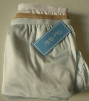 3 Dixie Belle by Velrose Full cut Briefs Style 719 Size 13 White Blue Nude - Image 1 of 2