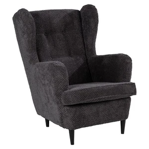 Ohrensessel Wohnzimmersessel Fernsehsessel Polstersessel Webstoff Grau - Bild 1 von 7