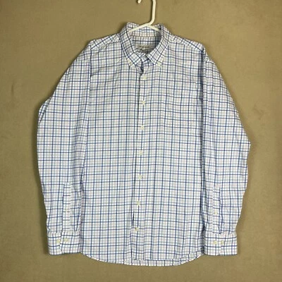 Peter Millar Shirt Mens Extra Large White Blue Plaid Casual Long Sleeve Adult - Image 1 of 4