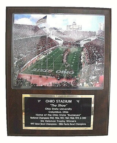Ohio State Buckeyes The Shoe Football Stadium History Plaque National Champions Cover