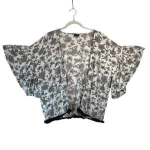 Boho Cottagecore Floral Kimono Open Front Bell Sleeve Cover Up One Size - Picture 1 of 7