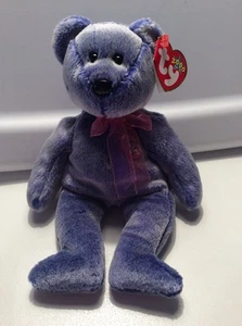TY PERIWINKLE THE E BEAR BEANIE BABY RETIRED 2000 MWMT - Picture 1 of 7