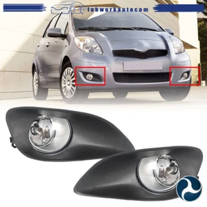 LH+RH Clear Lens Driving Fog Light+Switch For 2006-2011 Toyota Yaris Sedan 4Door - Picture 1 of 13