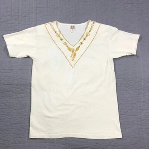 Vintage Cactus California Shirt Women Medium Rhinestone Gold Embroidery Western - Picture 1 of 24