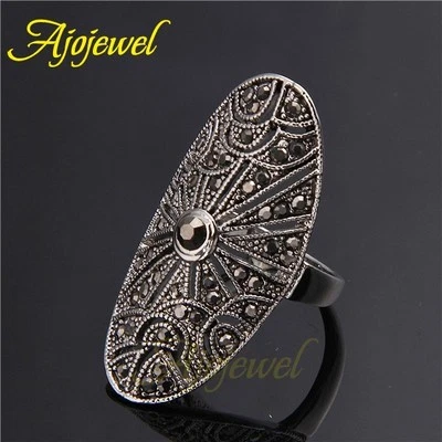 Nuevo, Hermoso Anillo De Colección Diseño Raro Damas Circonita Cúbica Negra, Talla 7, 8,9 Foto 1 de 4