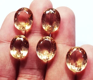 Natürlicher Citrin 43,55 ct 5 Stück Lot ovale Form lose Edelsteine - Bild 1 von 6