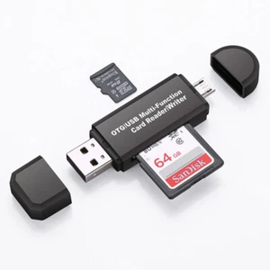Micro USB OTG to USB 2.0 Adapter SD TF Micro Card Reader For PC Mobile Phone - Picture 1 of 4