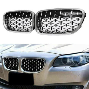 Paar Chrom Diamant-Optik Nieren Kühlergrill Grill Für BMW 5er F10 F11 2010-2016 - Picture 1 of 7