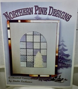 "Frost Crystals Window" Northern Pine canvas needlepoint kit - started - Picture 1 of 6