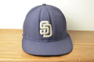 Padres Hat Cap Fitted 7 1/8 Blue Authentic Official On Field 59Fifty Sticker - Picture 1 of 10