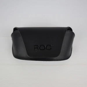 RoC Sunglasses Case Faux Black Leather Semi Hard - Picture 1 of 4