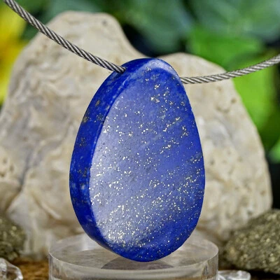 Lapislazuli Anhänger oval slice gebohrt AA+  34 mm 63 ct Faszination Lapis - Bild 1 von 4