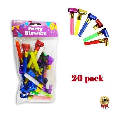 JAUNTY PARTWARE 20X Party Blowers Blowouts Birthday Loot Bag Filler Foil Noise Christmas Parties