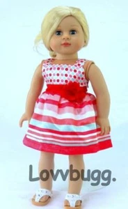 "Vestido a rayas con puntos para American Girl Maryellen 18" Ropa de muñeca ¡COMPLEMENTOS DE ENVÍO GRATUITO! - Imagen 1 de 12