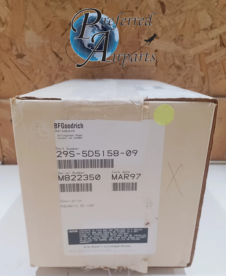 Nuevo descongelador de aleta vertical para aviones BF Goodrich Embraer 110 p/n 29S-5D5158-09 Foto 1 de 1