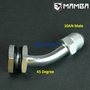 DIY oil pan sump turbo oil return drain pipe adapter fitting 45Deg 10AN (-10 AN) - Picture 1 of 3