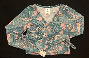 NEW WITH TAGS Art Class Girl's Swim Shirt - Green & Pink Ferns M 7/8 - Picture 1 of 1