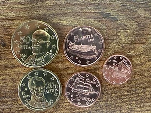 GRIECHENLAND 2021 EURO SET (UNC) Cent: 50, 20, 5, 2, 1 - Bild 1 von 1