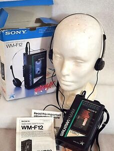 Sony 1979 Walkman Wm-F12 Vintage Cassette Am/Fm Radio Player + Strap & Box Works