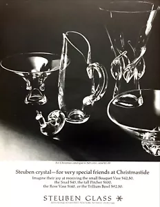 1970 Steuben Glass Rose Vase Snail Pitcher Trillium Bowl photo vintage print ad - Picture 1 of 1