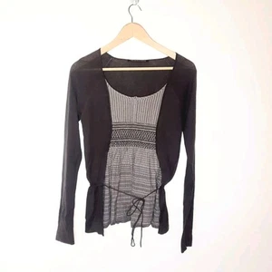 Comptoir Des Cottoniers Brown Lightweight Jumper With Underlay Tie Waist Small - Picture 1 of 7