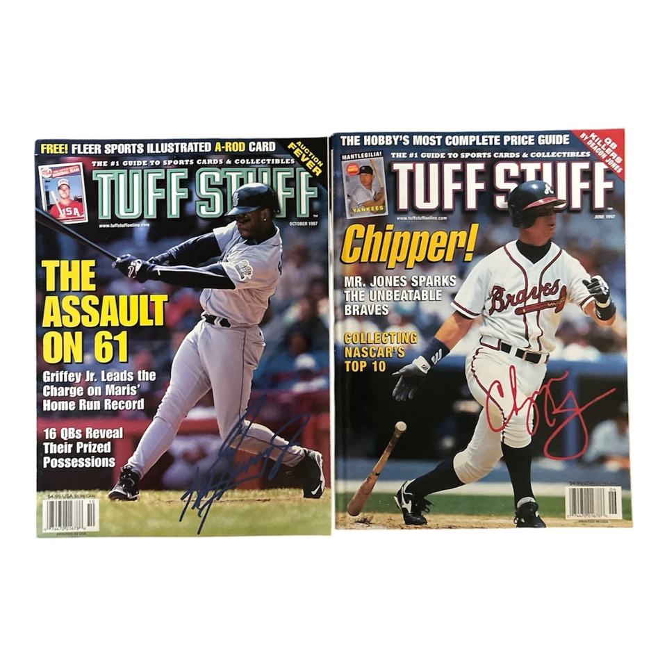 Chipper Jones 6 月 97 日 Griffey Jr 10 月 97 Tuff Stuff 封面,报摊 — 第 1/1 张图片