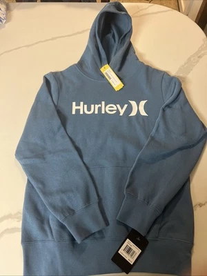 Hurley 男孩大号中号蓝色连帽衫,全新带标签! — 第 1/4 张图片