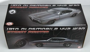 ACME 1:18 1970 Oldsmobile 442 W30 Street Fighter Gray Metallic Item#A1805617 NEW - Imagen 1 de 6