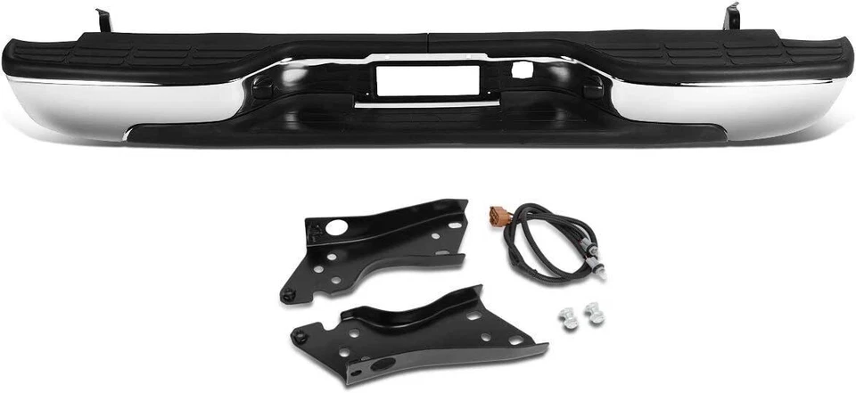 Parachoques trasero de acero inoxidable cromado para Chevy Silverado Sierra 1500 99-06 Foto 1 de 4