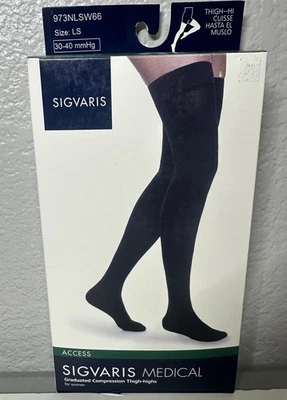 Sigvaris Mujer Muslo Agarre Alto Top 30-40 Puntera Cerrada Beige Grande Corto, 973 Foto 1 de 4