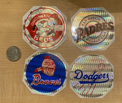 MLB Baseball Prismatic Stickers Various Teams early 1990's Vintage Lot 4 Read - Image 1 of 4