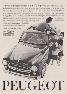 1960 Peugeot: Outsell 4 Out of 5 Imported Cars Vintage Print Ad - Picture 1 of 1
