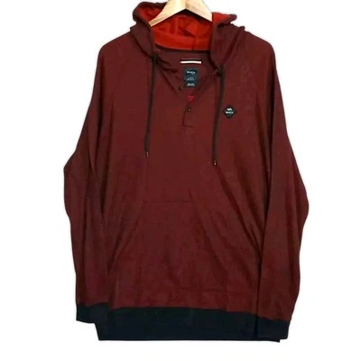 Sudadera con Capucha RVCA Para Hombre Manga Larga Roja Sudadera con Capucha Talla Grande Bolsillo Canguro Foto 1 de 4
