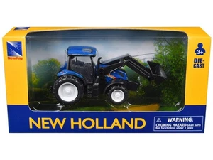 New Holland T6.175 Tractor with Front Loader Blue Diecast Model by New Ray - Picture 1 of 1