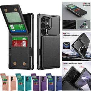 Para Samsung S24 FE S23 S22 S21 S20 Ultra Plus Cartera Ranura para Tarjeta Estuche Cubierta Abatible - Imagen 1 de 65