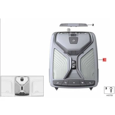 OEM FOR BMW 530e,530iX, 540iX, X3, X4 interior light function center Roof NEW Foto 1 de 4