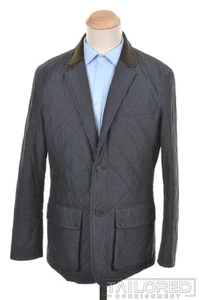 Abrigo Chaqueta Blazer HICKEY FREEMAN Azul Gris 100% Algodón Acolchado - MEDIANO - Imagen 1 de 9