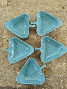 5 Stoneware Dessert Dishes. Unusual & Beautiful 8" x 7" - Picture 1 of 9