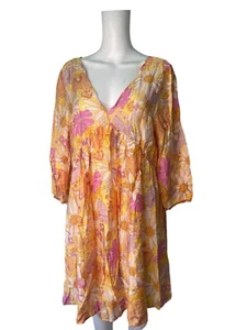 H&M Dress Size Medium Yellow Mix Floral Fit & Flare Womens NEW EU42 RRP £29 - Picture 1 of 12