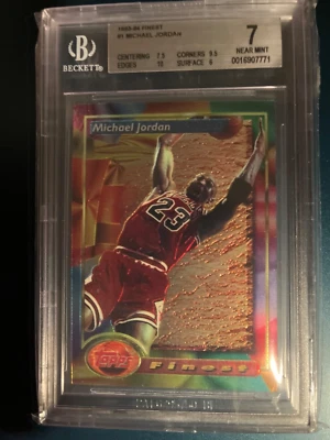1993-94 TOPPS FINEST #1 МАЙКЛ ДЖОРДАН/СИЛЬНЫЙ BGS 7/Subs=7,5, 10, 9,5, 6 БЫКОВ - Изображение 1 из 4