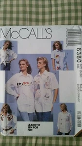 1993 McCalls 6380 XXL 24 26 Camisas Talla Grande Camisa Suelta Colas Sin Cortar - Imagen 1 de 3