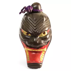 Japanese Clay Bell Oni Halloween Furyu Demon Devil Furyumen Kagura Kabuki C20 - Picture 1 of 9