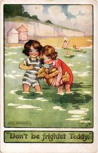 Old postcard vintage girls and toy dolls (901) - Picture 1 of 2