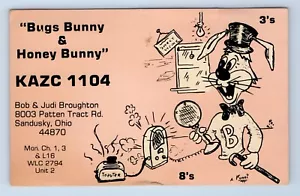 Honey Bunny Bugs Bunny Broughton Sandusky Ohio QSL Radiokarte Vintage Toaster Rohr - Bild 1 von 2